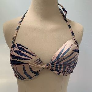 Palm Print Padded Bikini Top